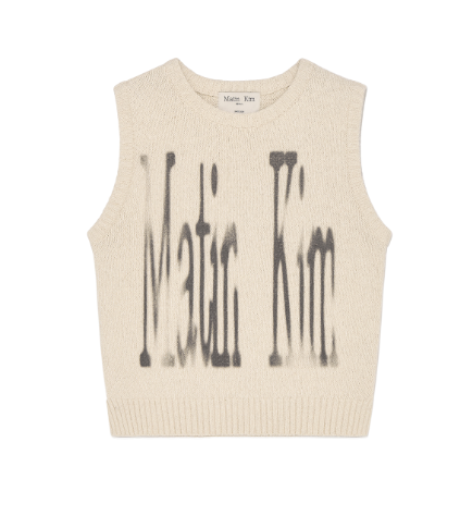 韓國 Matin Kim BIG LOGO PRINTING KNIT VEST【MK094】