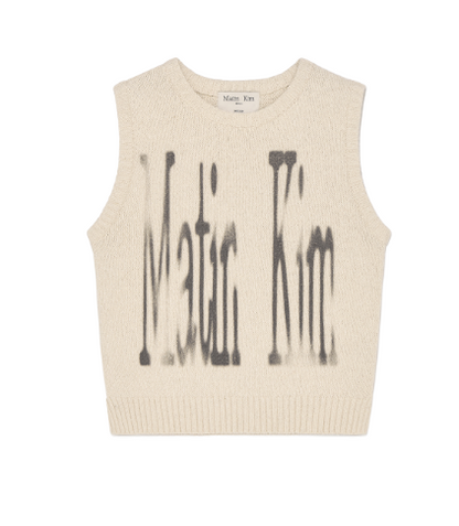 韓國 Matin Kim BIG LOGO PRINTING KNIT VEST【MK094】