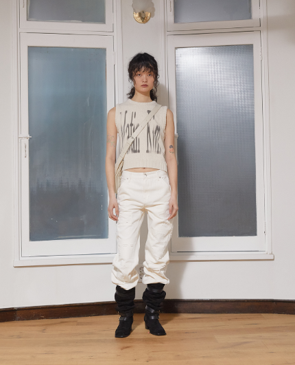 韓國 Matin Kim BIG LOGO PRINTING KNIT VEST【MK094】