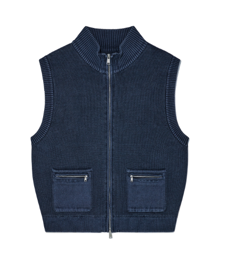 韓國 Matin Kim MEN LOGO POINT WASHED KNIT VEST【MK095】