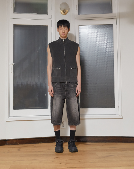 韓國 Matin Kim MEN LOGO POINT WASHED KNIT VEST【MK095】