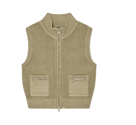 韓國 Matin Kim WOMEN LOGO POINT WASHED KNIT VEST【MK096】