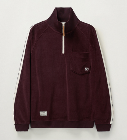 韓國 Satur Velour Loose Fit Half Zip-up【SA027】