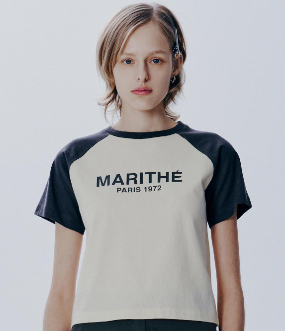 韓國 Marithe Francois Girbaud W RAGLAN REGULAR LOGO TEE【MF399】