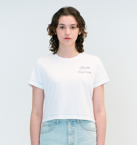 韓國 Marithe Francois Girbaud W ROLLING LOGO CROP TEE【MF404】