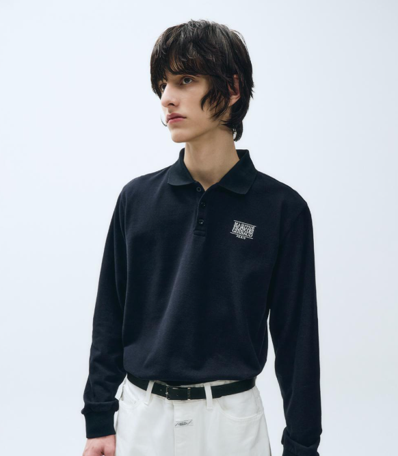 韓國 Marithe Francois Girbaud UNI CLASSIC LOGO COLLAR LONG SLEEVE【MF408】