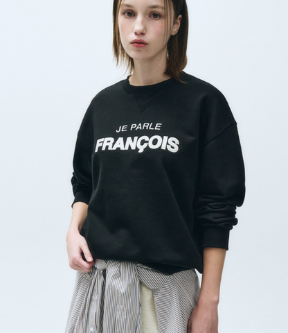 韓國 Marithe Francois Girbaud APPLIQUE LOGO OVER FIT SWEATSHIRT【MF430】