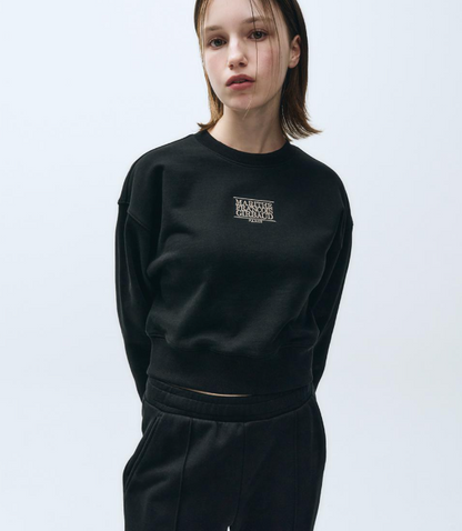 韓國 Marithe Francois Girbaud W SMALL CLASSIC LOGO CROP SWEATSHIRT【MF434】