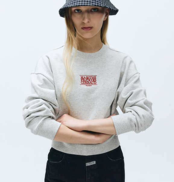 韓國 Marithe Francois Girbaud W SMALL CLASSIC LOGO CROP SWEATSHIRT【MF434】