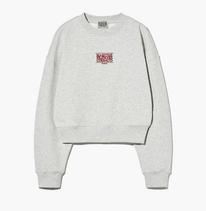 韓國 Marithe Francois Girbaud W SMALL CLASSIC LOGO CROP SWEATSHIRT【MF434】