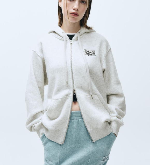 韓國 Marithe Francois Girbaud CLASSIC LOGO MELANGE HOODIE ZIPUP【MF435】