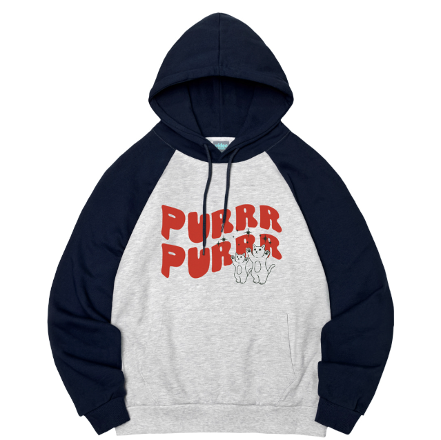 韓國 Video Jockey PURRR RAGLAN HOODIE【VJ007】