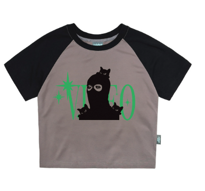 韓國 Video Jockey BYEOLDODUK RAGLAN CROP T-SHIRTS【VJ019】