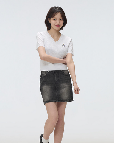 韓國 SPAO V-neck short-sleeved knit【SP090】