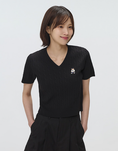 韓國 SPAO V-neck short-sleeved knit【SP090】