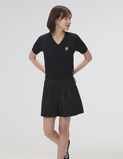 韓國 SPAO V-neck short-sleeved knit【SP090】