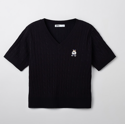 韓國 SPAO V-neck short-sleeved knit【SP090】