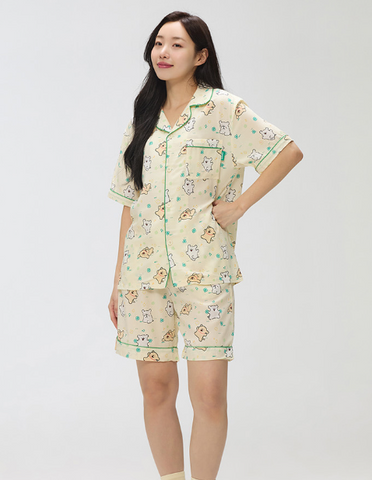 韓國 SPAO Ogu Ogu Maltese Short Sleeve Pajamas【SP098】