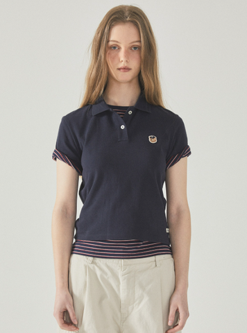 韓國 WhoAU Women's Steve Crop Collar T-Shirt【WA133】