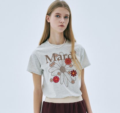 韓國 Mardi Mercredi SLIM TSHIRT FLOWERMARDI BLOSSOM【MM051】
