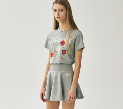 韓國 Mardi Mercredi SLIM TSHIRT FLOWERMARDI BLOSSOM【MM051】