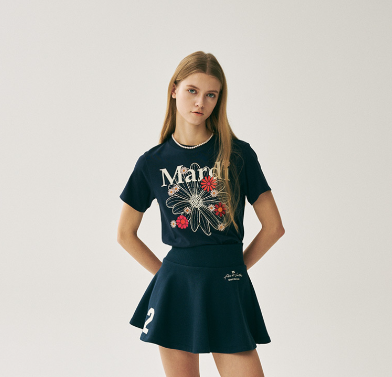 韓國 Mardi Mercredi SLIM TSHIRT FLOWERMARDI BLOSSOM【MM051】