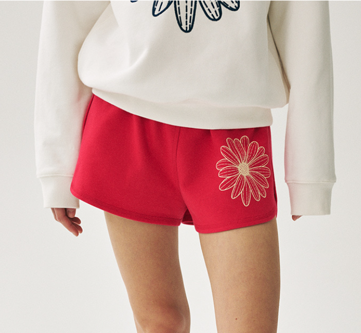 韓國 Mardi Mercredi MINI SWEAT SHORTS FLOWER【MM061】