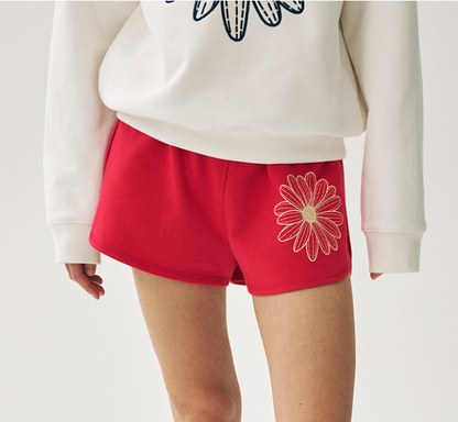 韓國 Mardi Mercredi MINI SWEAT SHORTS FLOWER【MM061】