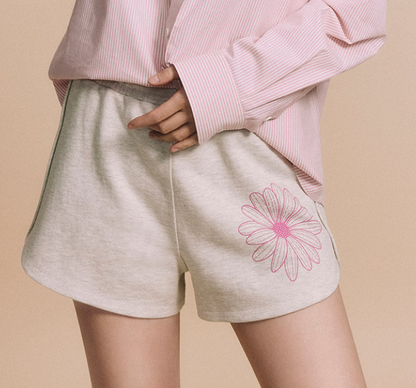 韓國 Mardi Mercredi MINI SWEAT SHORTS FLOWER【MM061】