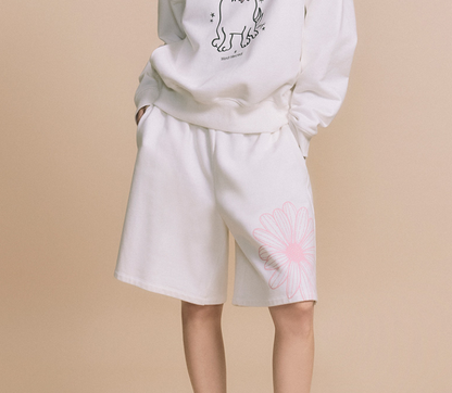韓國 Mardi Mercredi OVERSIZED SWEAT BERMUDA FLOWER【MM062】