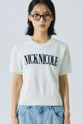 韓國 Nick Nicole LETTERING HALF KNIT【NN169】