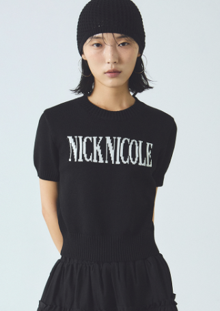 韓國 Nick Nicole LETTERING HALF KNIT【NN169】