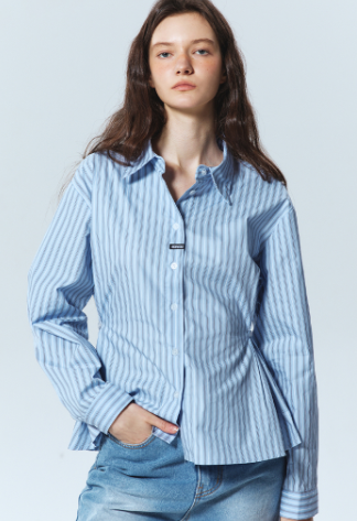 韓國 Nick Nicole LABEL STRIPE WRINKL【NN181】