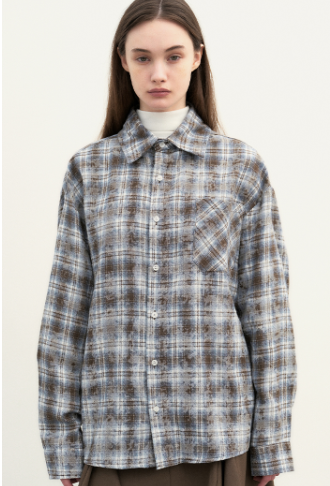 韓國 Nick Nicole CHECK PATTERN RETRO OVERFIT CHECK SHIRTS【NN173】