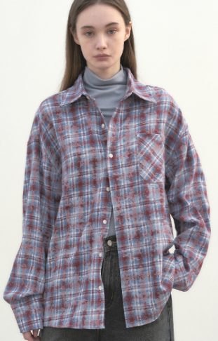 韓國 Nick Nicole CHECK PATTERN RETRO OVERFIT CHECK SHIRTS【NN173】