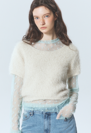 韓國 Nick Nicole HAIRY HALF KNIT【NN167】