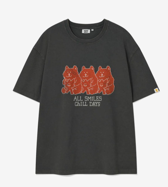 韓國 Wacky Willy Kiki and Bear Print Dyed Short Sleeve T-Shirt【WW232】