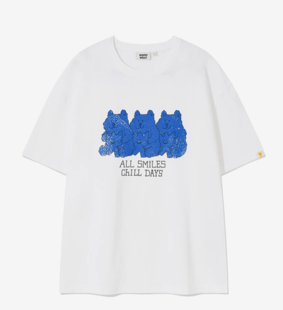 韓國 Wacky Willy Kiki and Bear Print Dyed Short Sleeve T-Shirt【WW232】