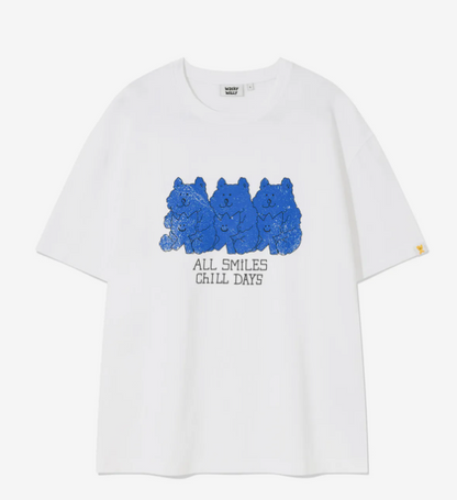 韓國 Wacky Willy Kiki and Bear Print Dyed Short Sleeve T-Shirt【WW232】