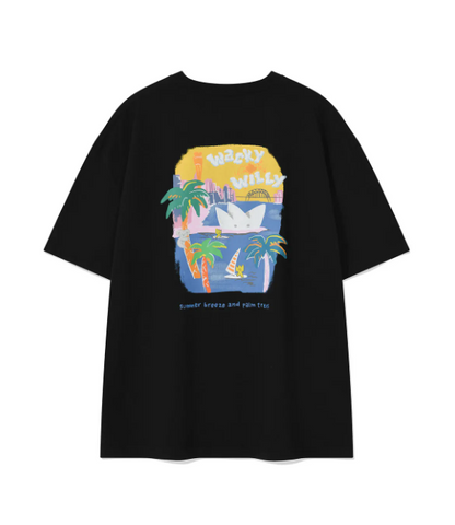 韓國 Wacky Willy Kiki Ocean Graphic Short Sleeve T-Shirt【WW230】