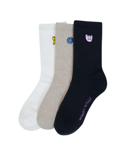 韓國 Wacky Willy Character socks 3PACK【WW178】