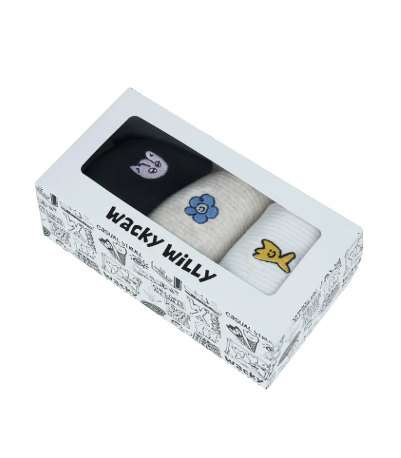 韓國 Wacky Willy Character socks 3PACK【WW178】