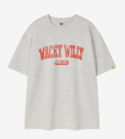 韓國 Wacky Willy Washed Logo Crewneck T-Shirt【WW210】