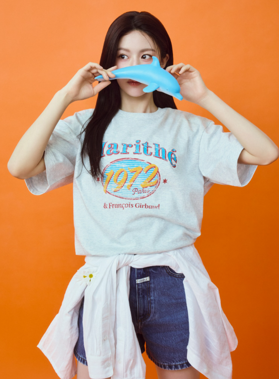 韓國 Marithe Francois Girbaud Women's OVERSIZED ELLIPSE GRAPHIC T-SHIRTS【MF571】