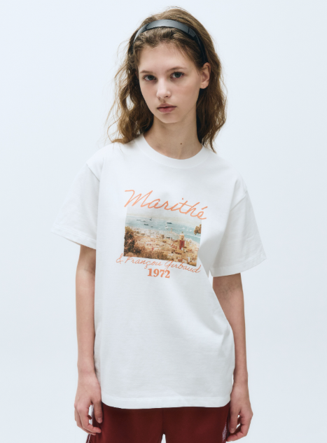 韓國 Marithe Francois Girbaud SUMMER BEACH COLLAGE GRAPHIC HALF T-SHIRTS【MF570】