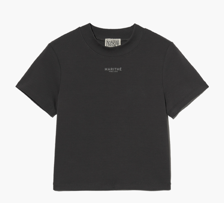 韓國 Marithe Francois Girbaud Women's MOCK NECK CROP T-SHIRTS【MF562】