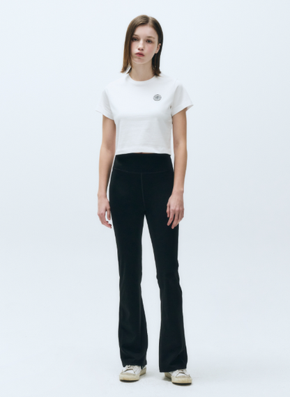 韓國 Marithe Francois Girbaud MOUVEMENT W CIRCLE WAPPEN AEROCOOL CROP T-SHIRT凉感面料【MF491】