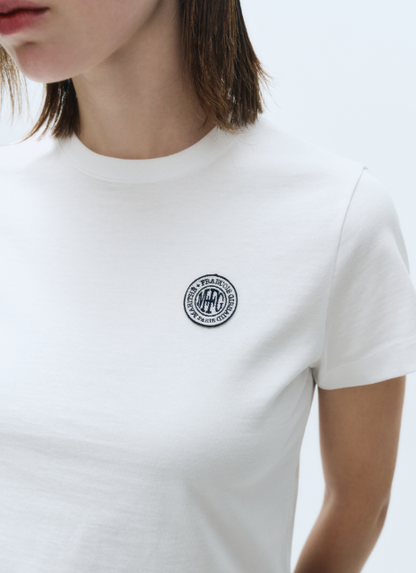 韓國 Marithe Francois Girbaud MOUVEMENT W CIRCLE WAPPEN AEROCOOL CROP T-SHIRT凉感面料【MF491】