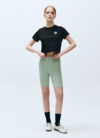 韓國 Marithe Francois Girbaud MOUVEMENT W CIRCLE WAPPEN AEROCOOL CROP T-SHIRT凉感面料【MF491】