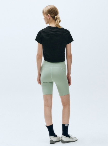 韓國 Marithe Francois Girbaud MOUVEMENT W CIRCLE WAPPEN AEROCOOL CROP T-SHIRT凉感面料【MF491】